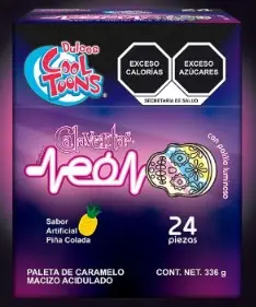 PALETA COOL NEON CALAVERITAS 24PZ