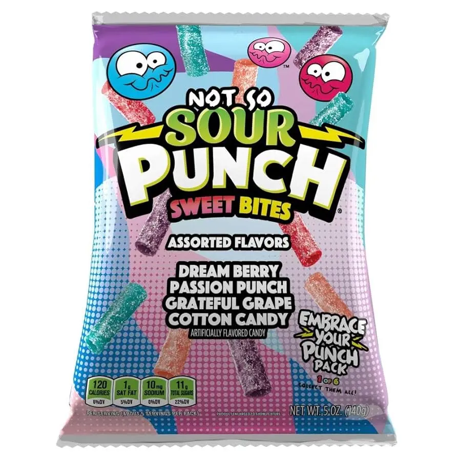 BITES ALGODÓN AZUCAR SOUR PUNCH CAJA 12PZ