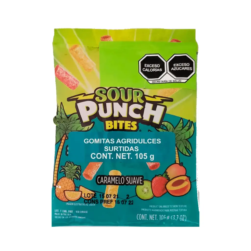 BITES FRUTAS TROPICALES SOUR PUNCH C/12PZ