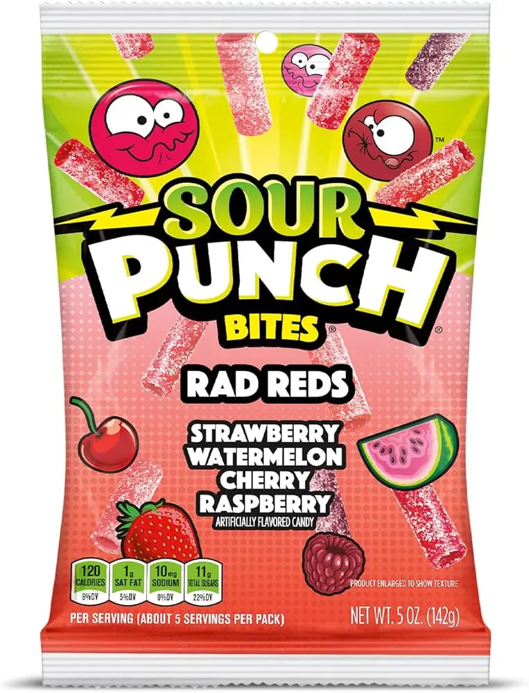 BITES FRUTOS ROJOS SOUR PUNCH C/12PZ