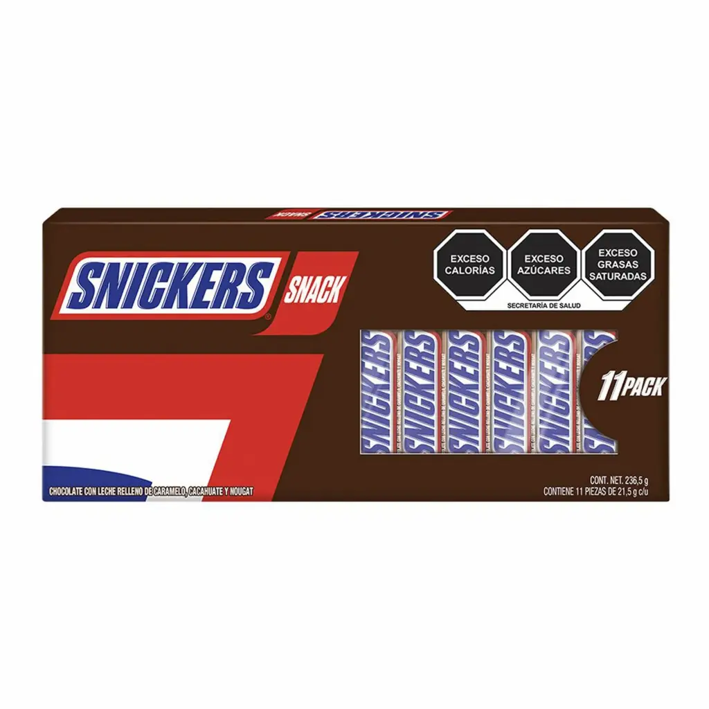 CHOCO SNICKERS SNACK CAJA 18DIS 11PZ