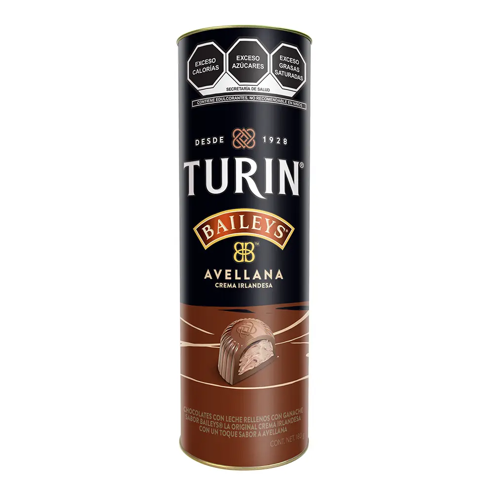 CHOCO TURIN BAILEY HAZELNUT 180G CAJA 6 PZ
