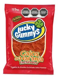 GOMA LUCKY GAJOS NARANJA ENCHILADOS BLS/1KG 