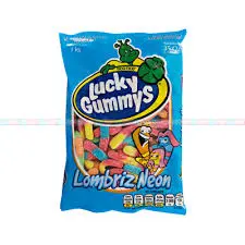 GOMA LOMBRIZ NEON LUCKY C/8BLS 1KG