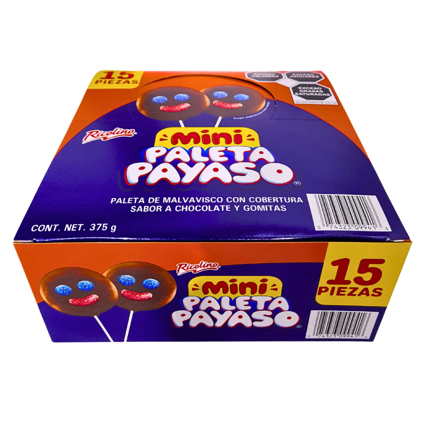 PALETA MINI PAYASO DISP 15 PZ