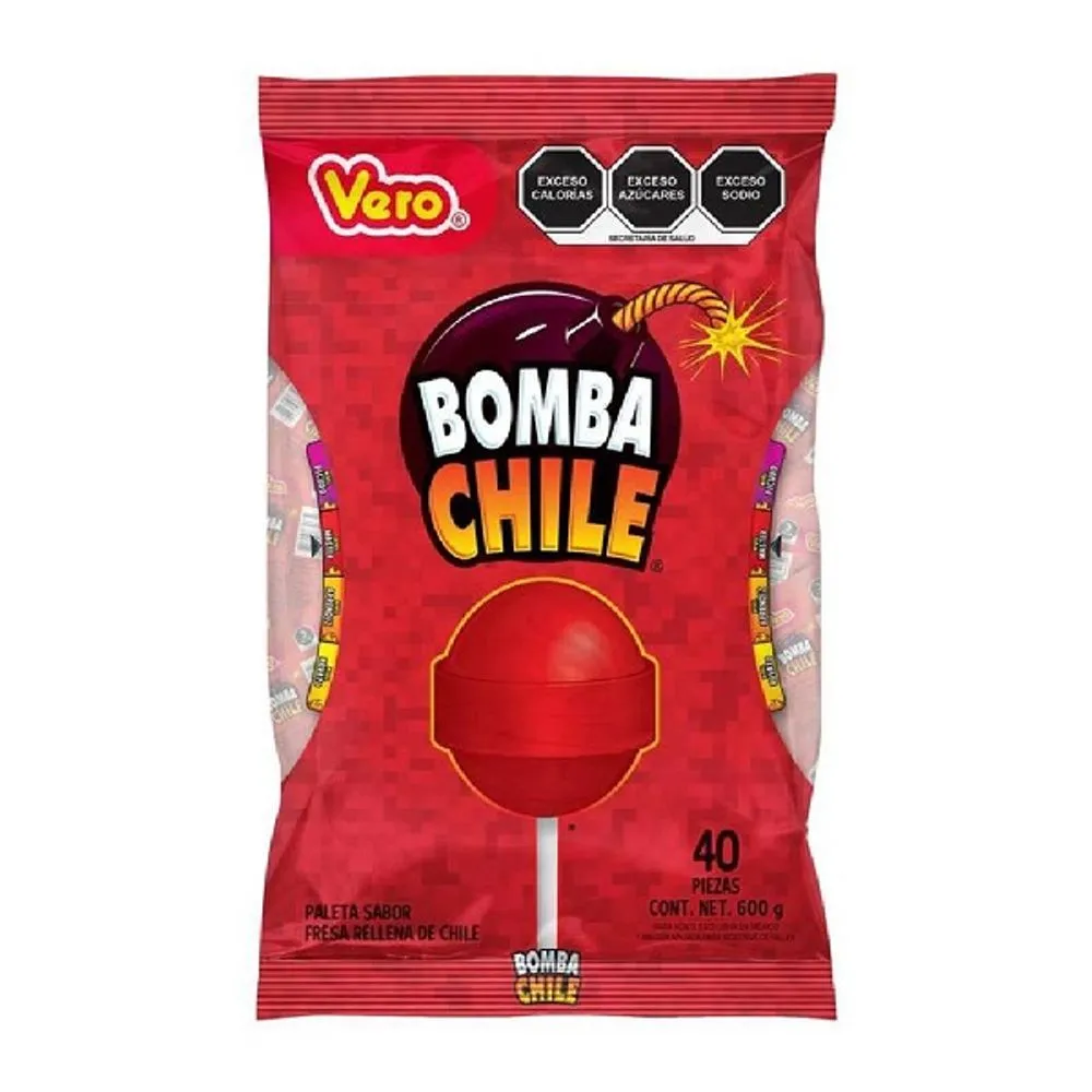 PALETA VERO BOMBA CHILE BOLSA 40 PZ