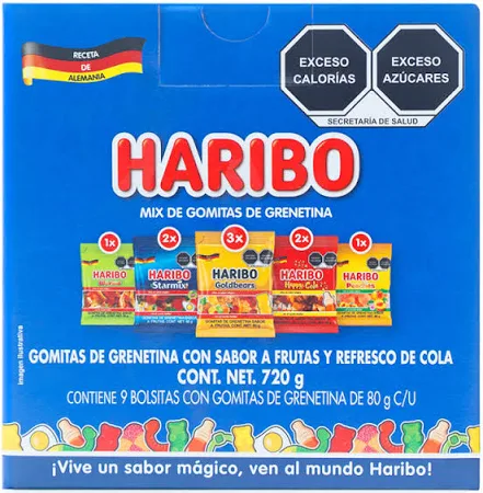 GOMA SURTIDO HARIBO CAJA 9PZ