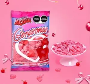 GOMA CORAZON CEREZA ACIDUL 1KG