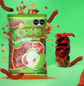 GOMA LOMBRIZ MANZANA ENCHILADA ACIDUL 1KG