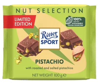 CHOCO RITTER LECHE PISTACHE CAJA 12PZ