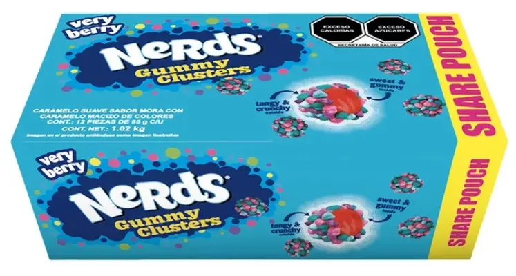 NERDS GUMMY CLUSTER 85G CAJA 12PZ