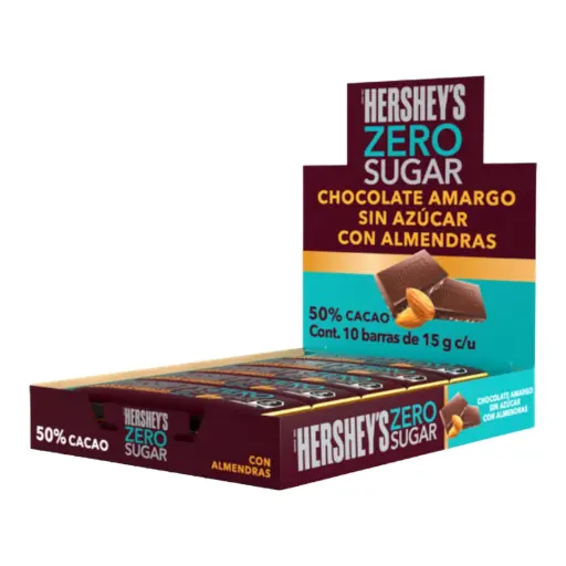 [HM171] CHOCO HERSH BARRA ALMENDRA ZERO C/6DIS 10PZ 