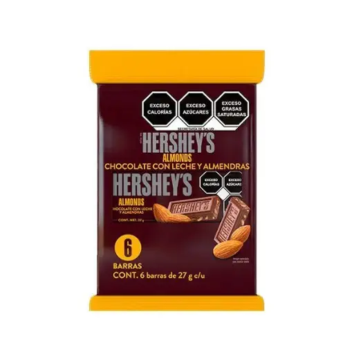 [HM96] CHOCO HERSH BARRA ALMENDRA 27GR C/14DIS 6PZ 
