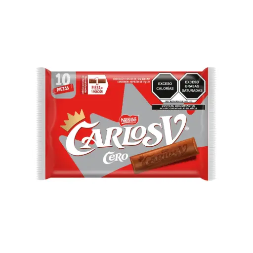 [NM35] CHOCO CARLOSV CERO AZUCAR 17G DIS 10PZ 