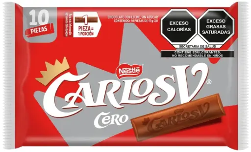 [NM35] CHOCO CARLOSV CERO CAJA 8X10PZ