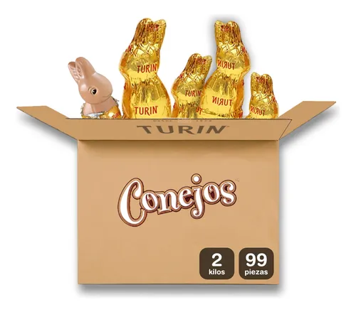 [TN34] CHOCO CONEJO MINI TURIN CAJA 3 DISP 24PZ