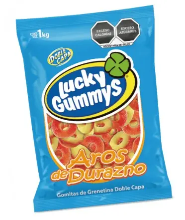 [LK35] GOMA AROS DURAZNO LUCKY BLS 1KG